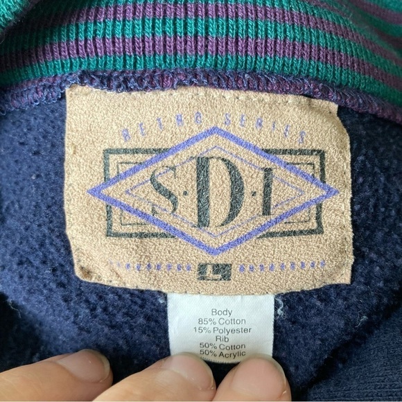 S.D.I. | Vintage Seattle Collegiate 1/4 Zip Long Sleeve Pullover Sweatshirt - Picture 6 of 7